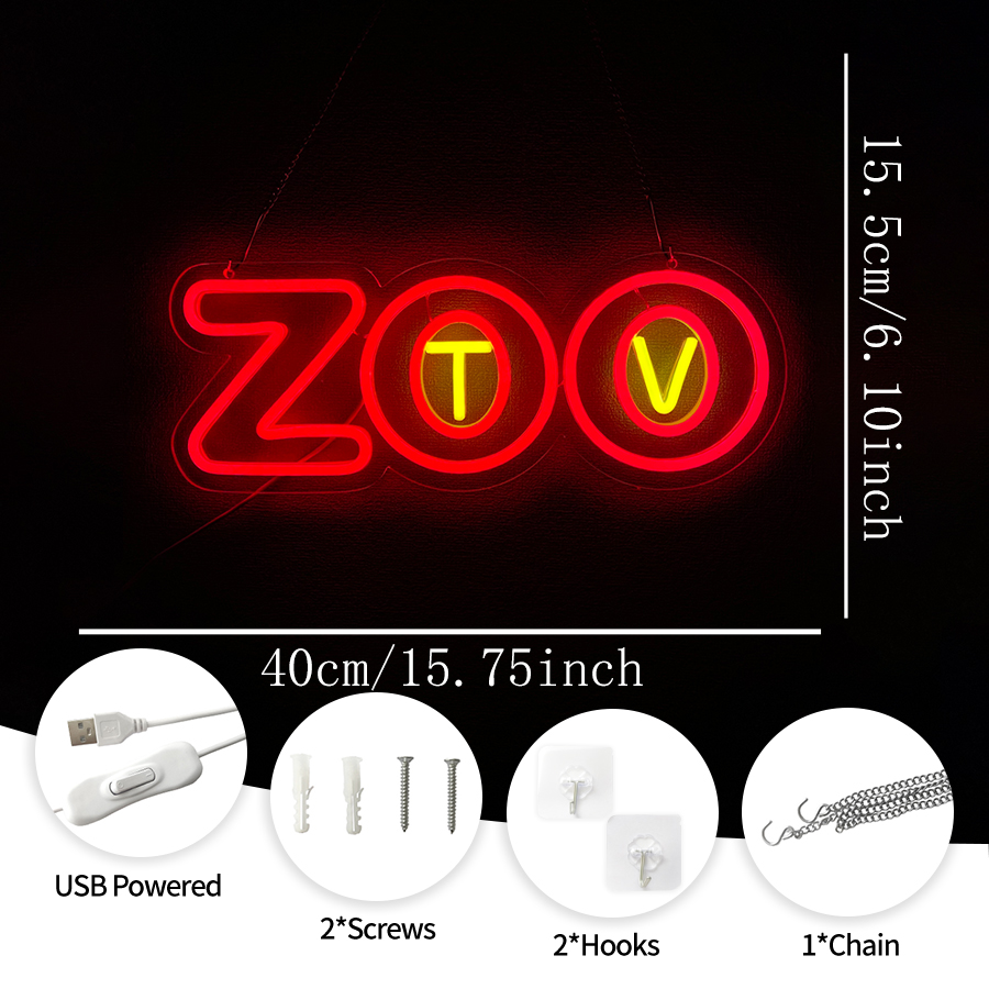 Neonowy znak Zoo TV, dekoracja – Zoo Party Games recenzja i cena